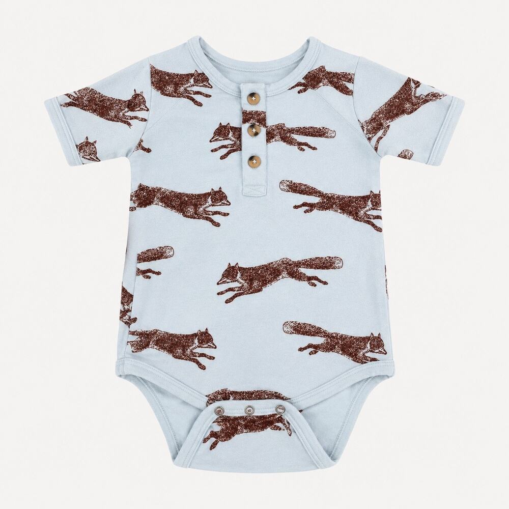 Kate Quinn Organic Bamboo Fox Print Baby Bodysuit